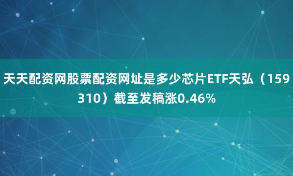 天天配资网股票配资网址是多少芯片ETF天弘（159310）截至发稿涨0.46%